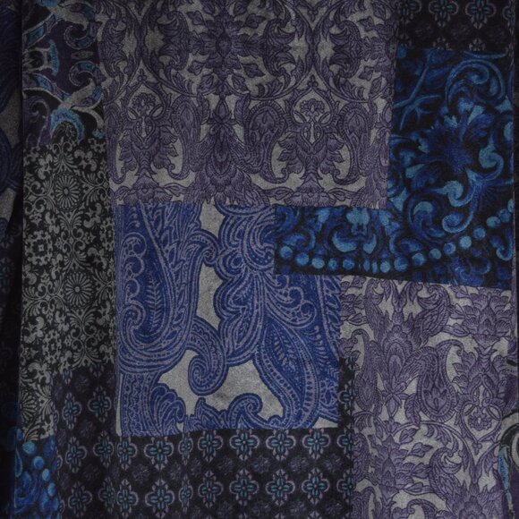 Chicos Velvet Midnight Patchwork Tunic Top Women 3 Whimsigoth Witchy Lagenlook - Picture 5 of 10